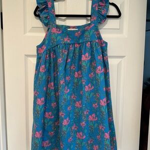 Moon River Blue Pink Flutter Sleeve Sundress